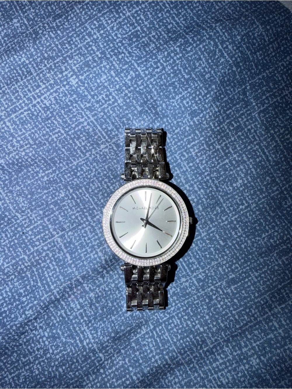 Michael Kors Silver Crystal Bezel Women's Bracelet Watch